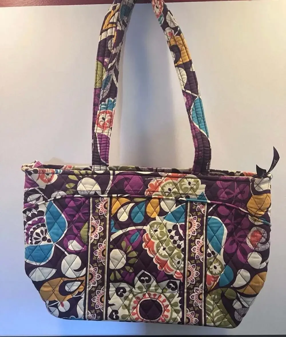 Vera Bradley Mandy Tote Bag in Plum Crazy Pattern
